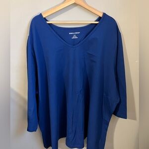 Blue Jessica London Plus Size Blue V-Neck T-shirt Top
